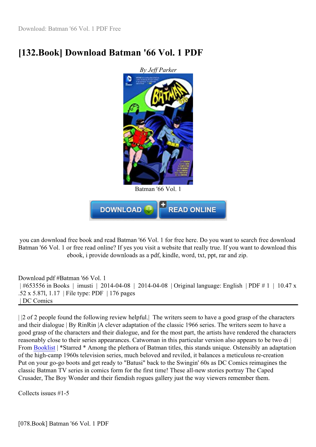 [132.Book] Download Batman '66 Vol. 1 PDF