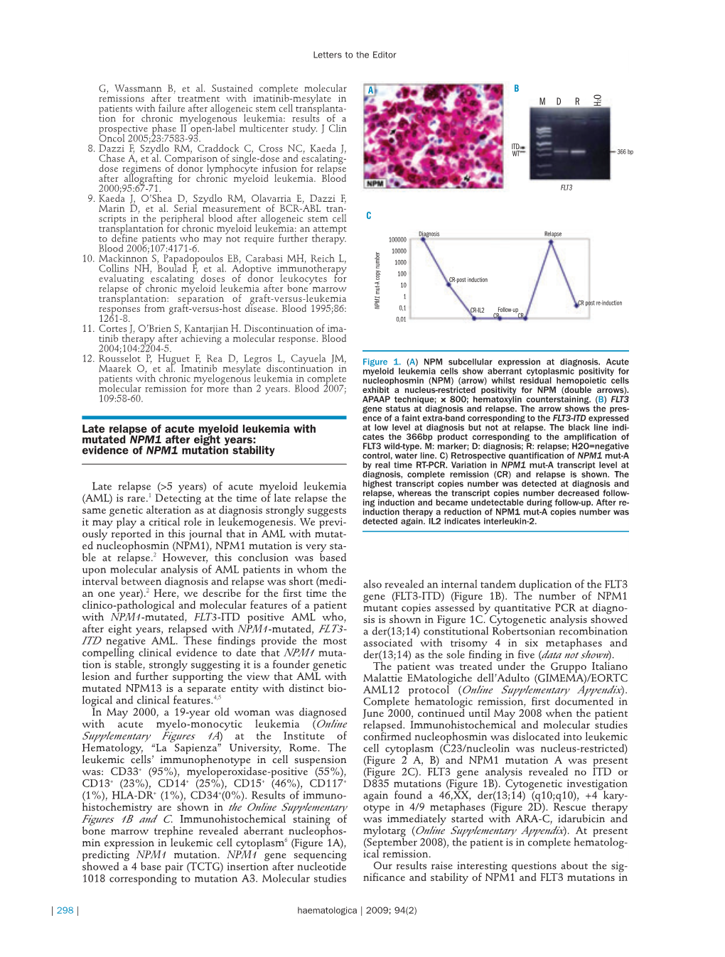 Late Relapse of Acute Myeloid Leukemia with at Low Level at Diagnosis but Not at Relapse