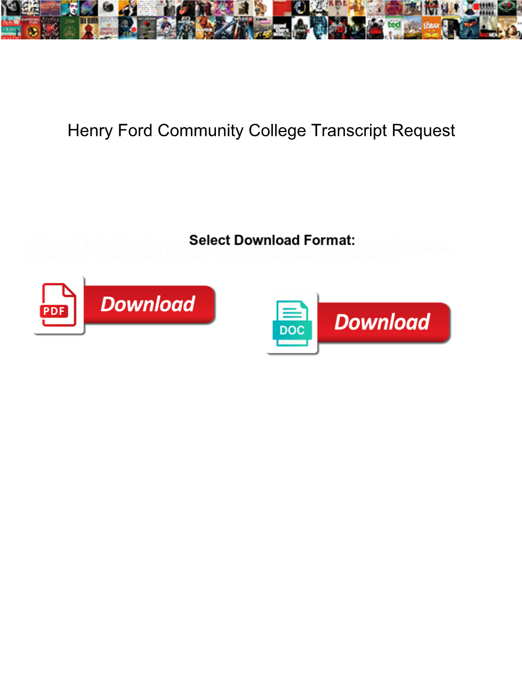 Henry Ford Community College Transcript Request