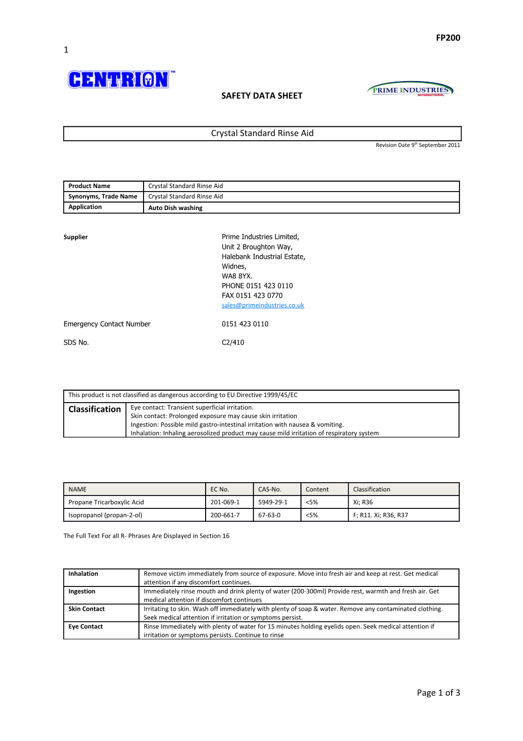 Safety Data Sheet s6