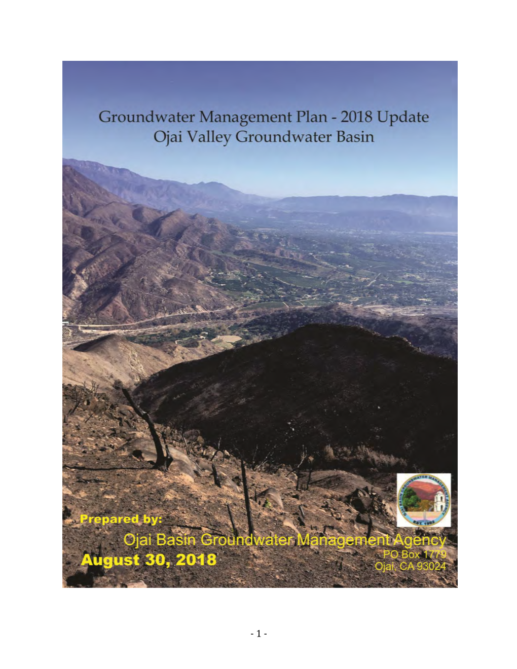 Ojai Basin Groundwater Management Plan Update, 2018