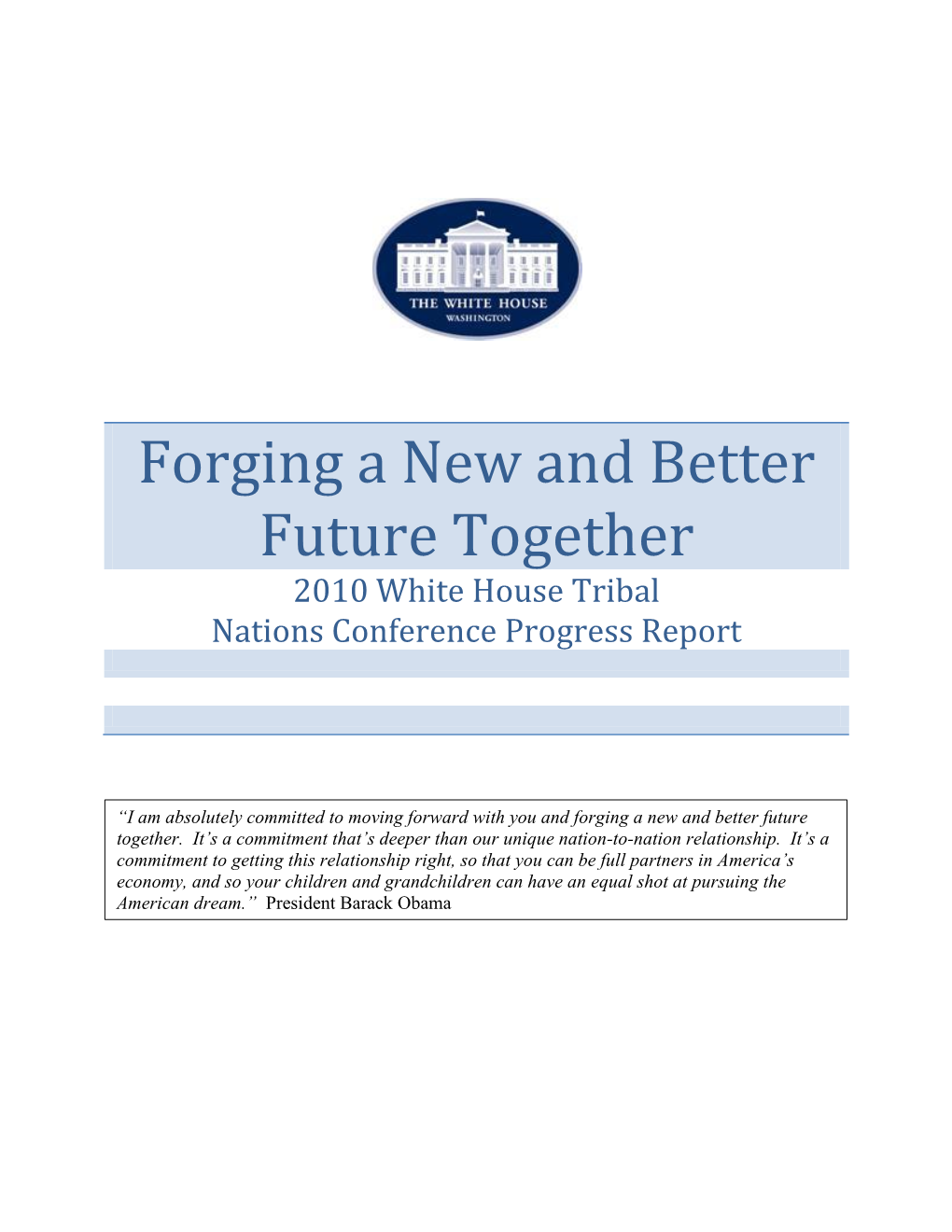 White House Tribal Nations Report