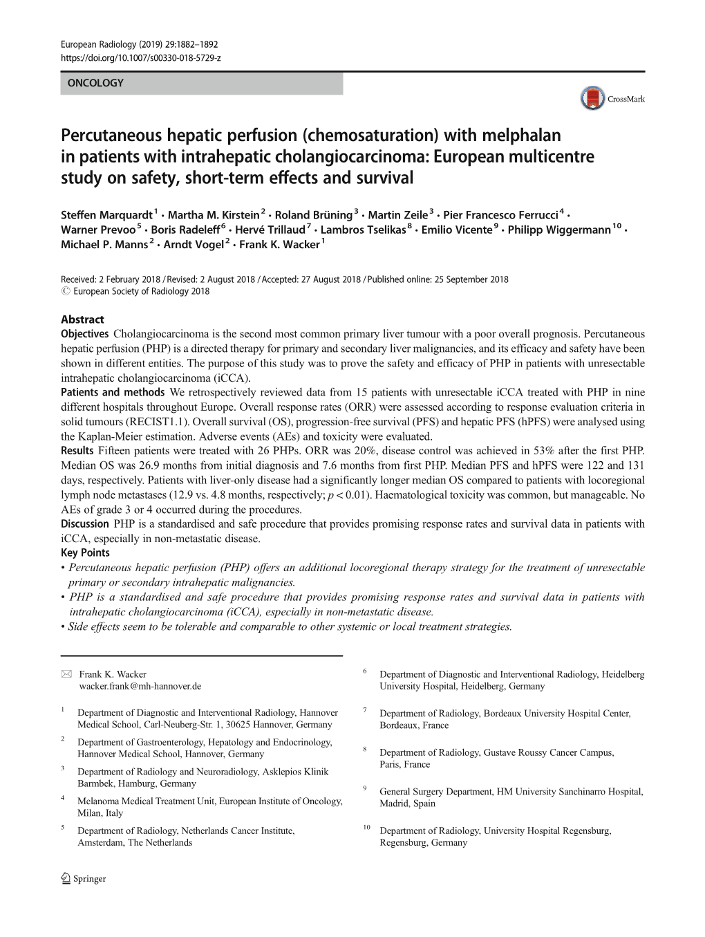 Percutaneous Hepatic Perfusion (Chemosaturation)