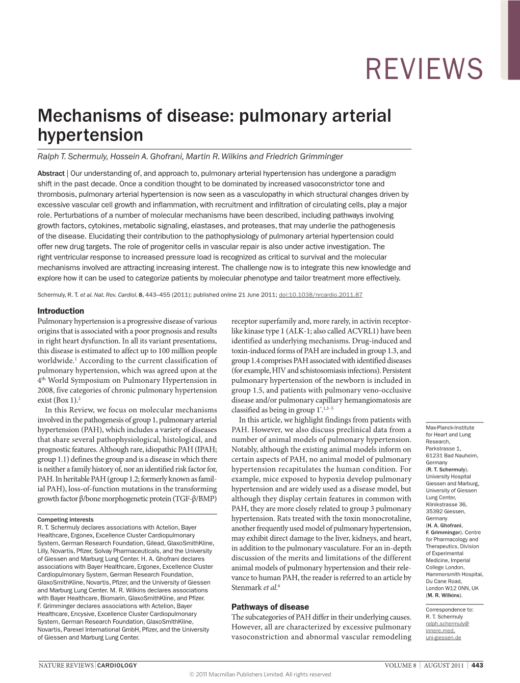 Mechanisms of Disease: Pulmonary Arterial Hypertension Ralph T