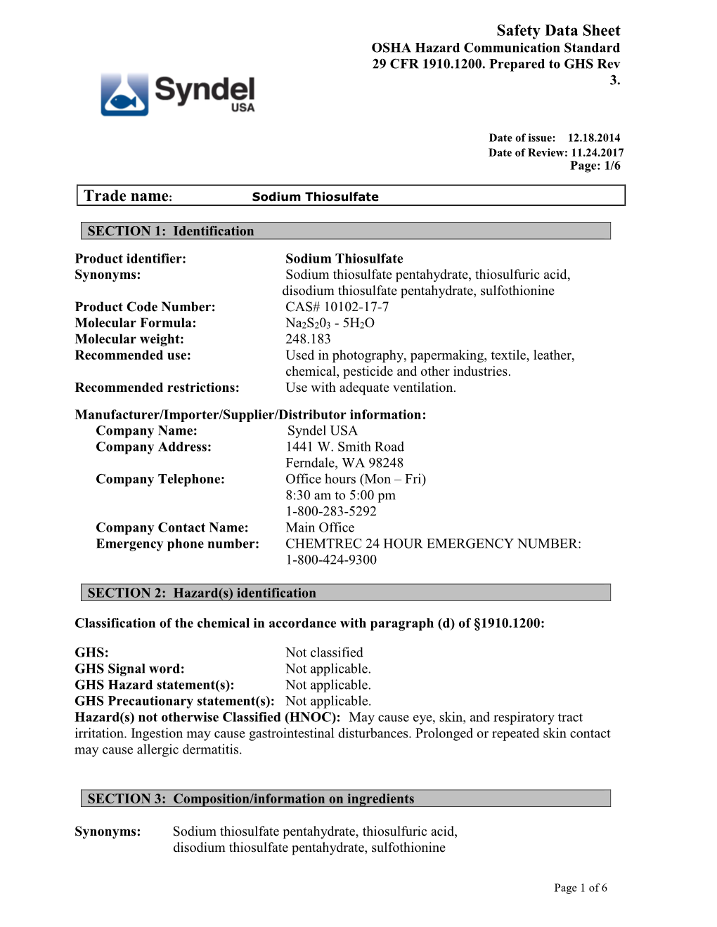 Sodium Thiosulfate