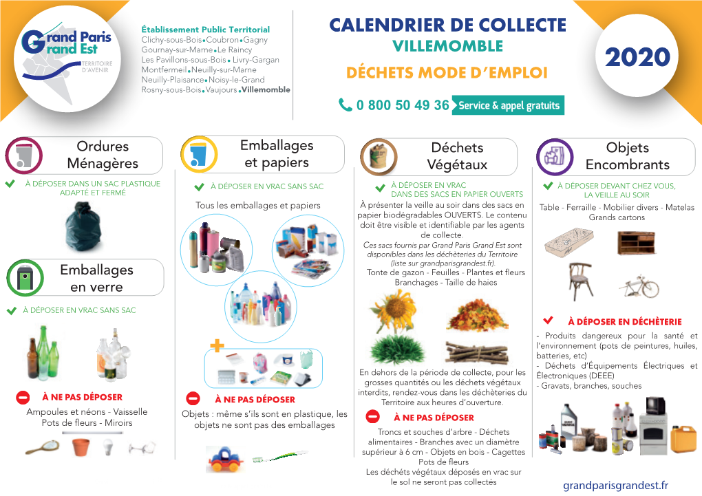 Calendrier De Collecte 2020 Villemomble-Web