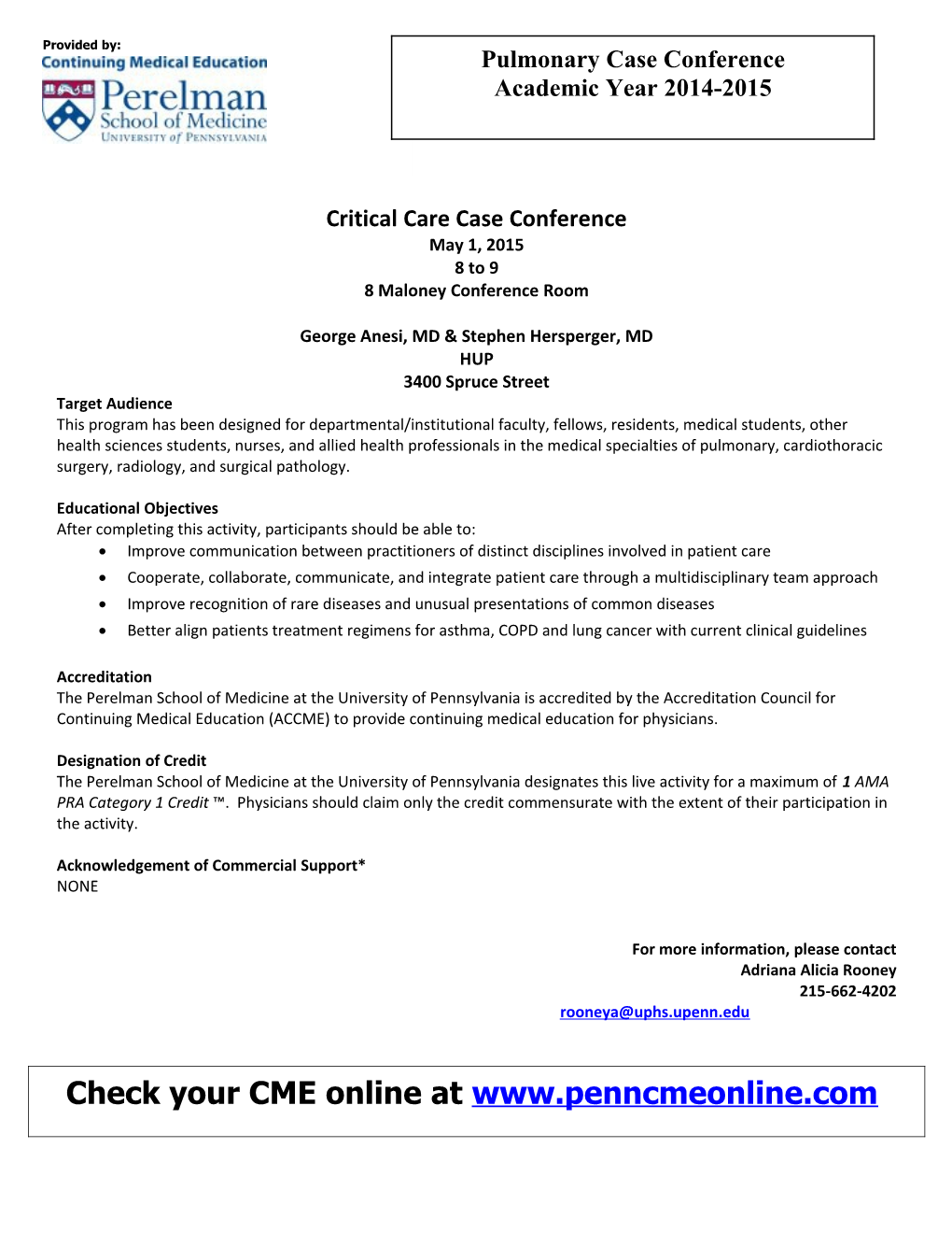Critical Care Case Conference