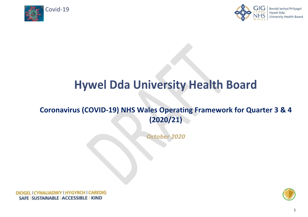 Coronavirus (COVID-19) NHS Wales Operating Framework for Quarter 3 & 4