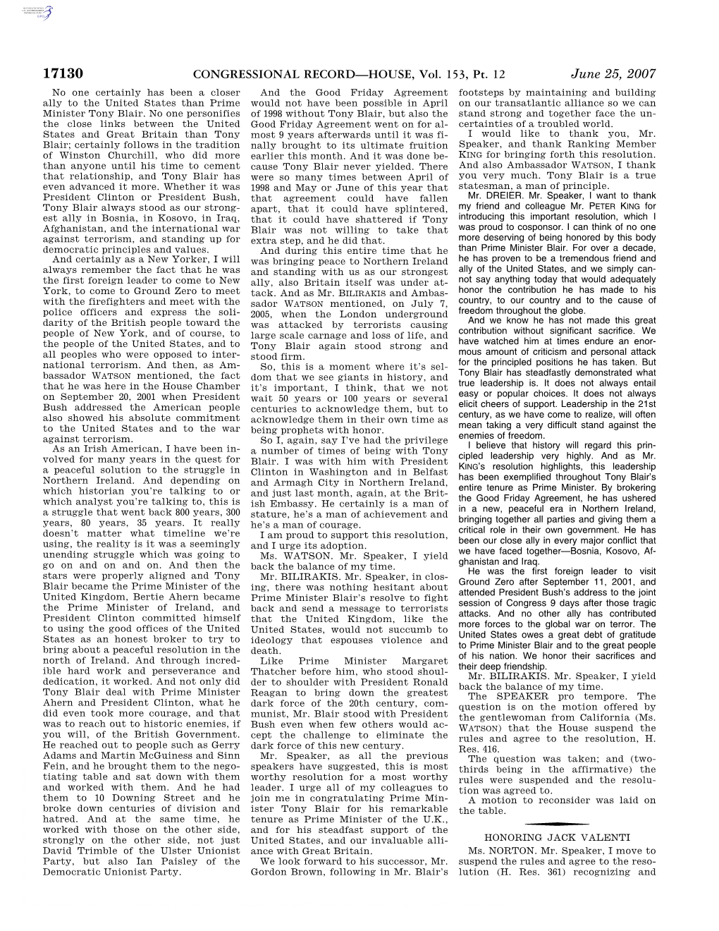 CONGRESSIONAL RECORD—HOUSE, Vol. 153, Pt. 12 June 25