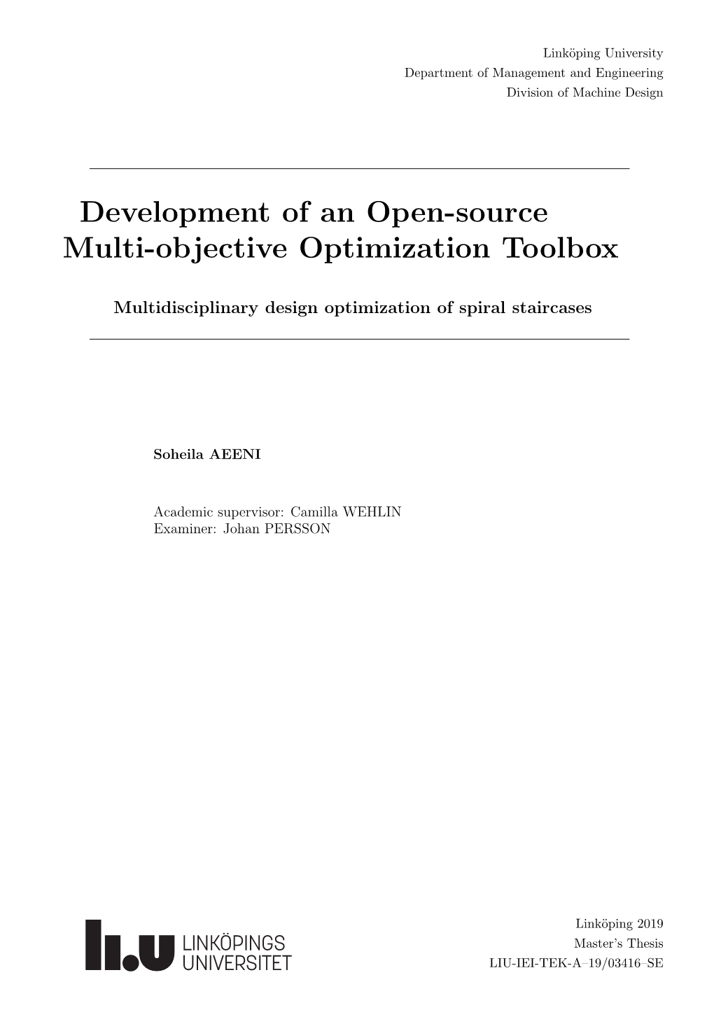 Development of an Open-Source Multi-Objective Optimization Toolbox