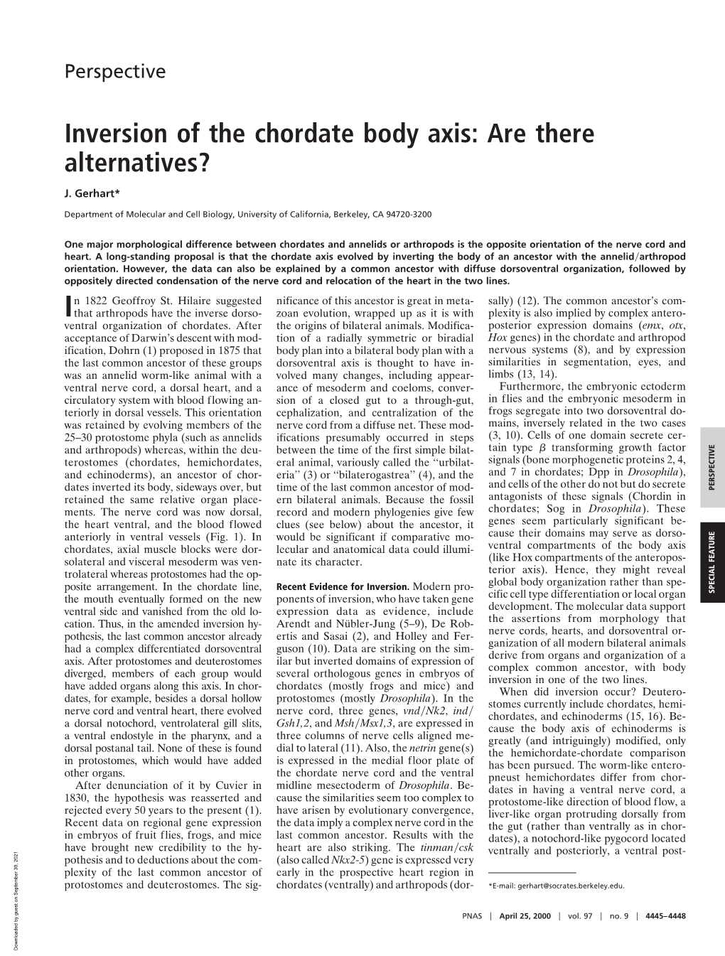 Inversion of the Chordate Body Axis: Are There Alternatives?