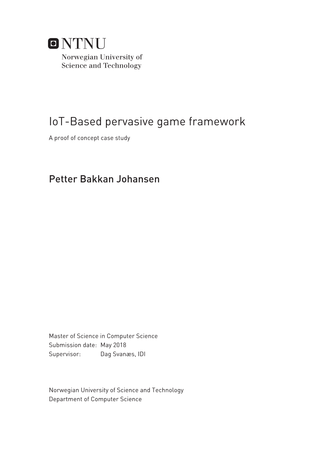 Iot-Based Pervasive Game Framework