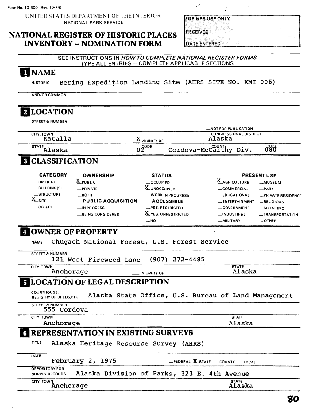 National Register of Historic Places Inventory -- Nomination Form Date Entered