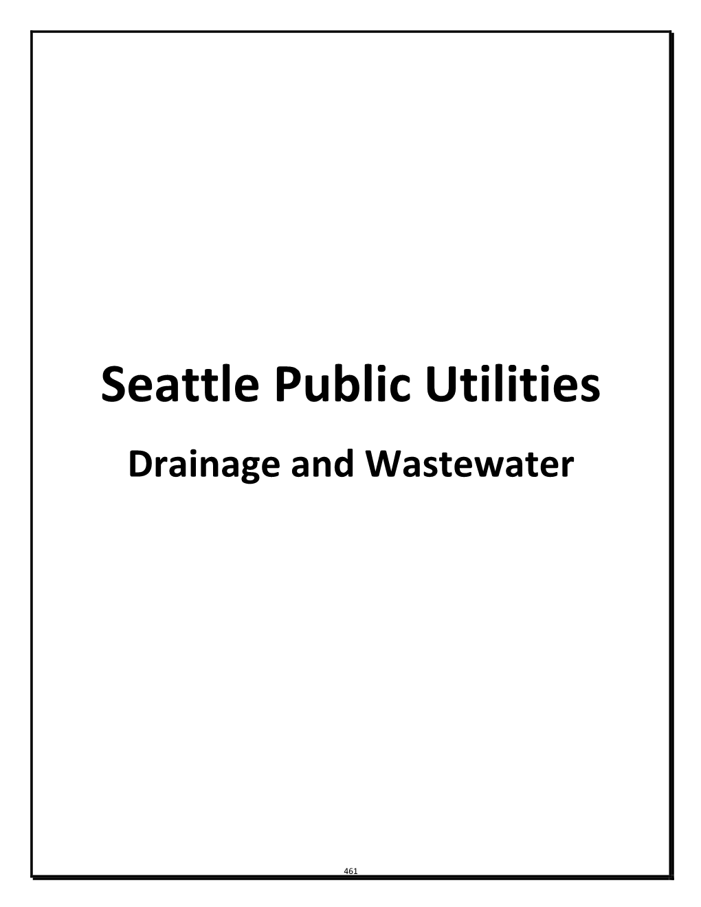 Seattle Public Utilities Drainage and Wastewater