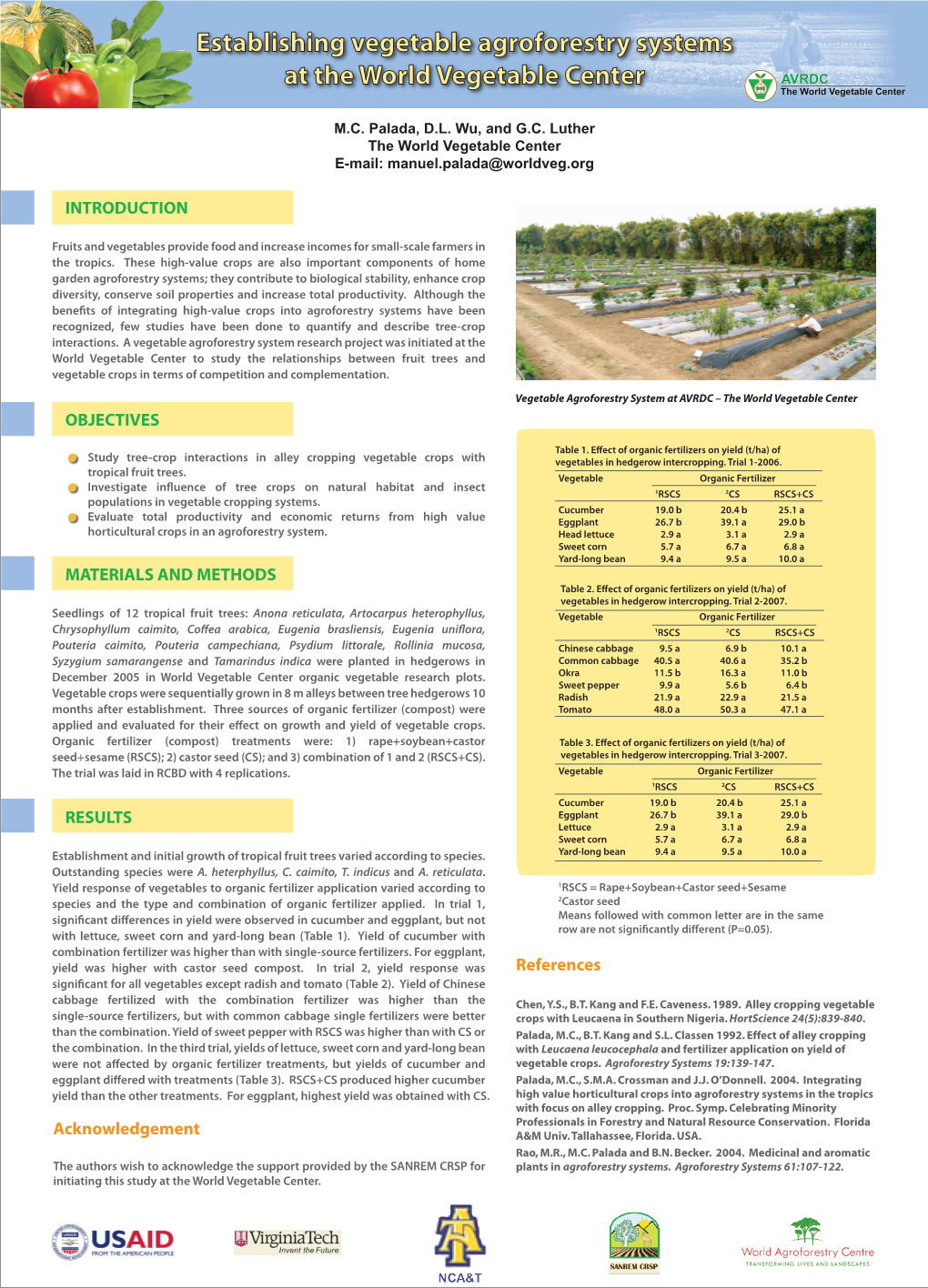 Agroforestry Systems at the World Vegetable Center