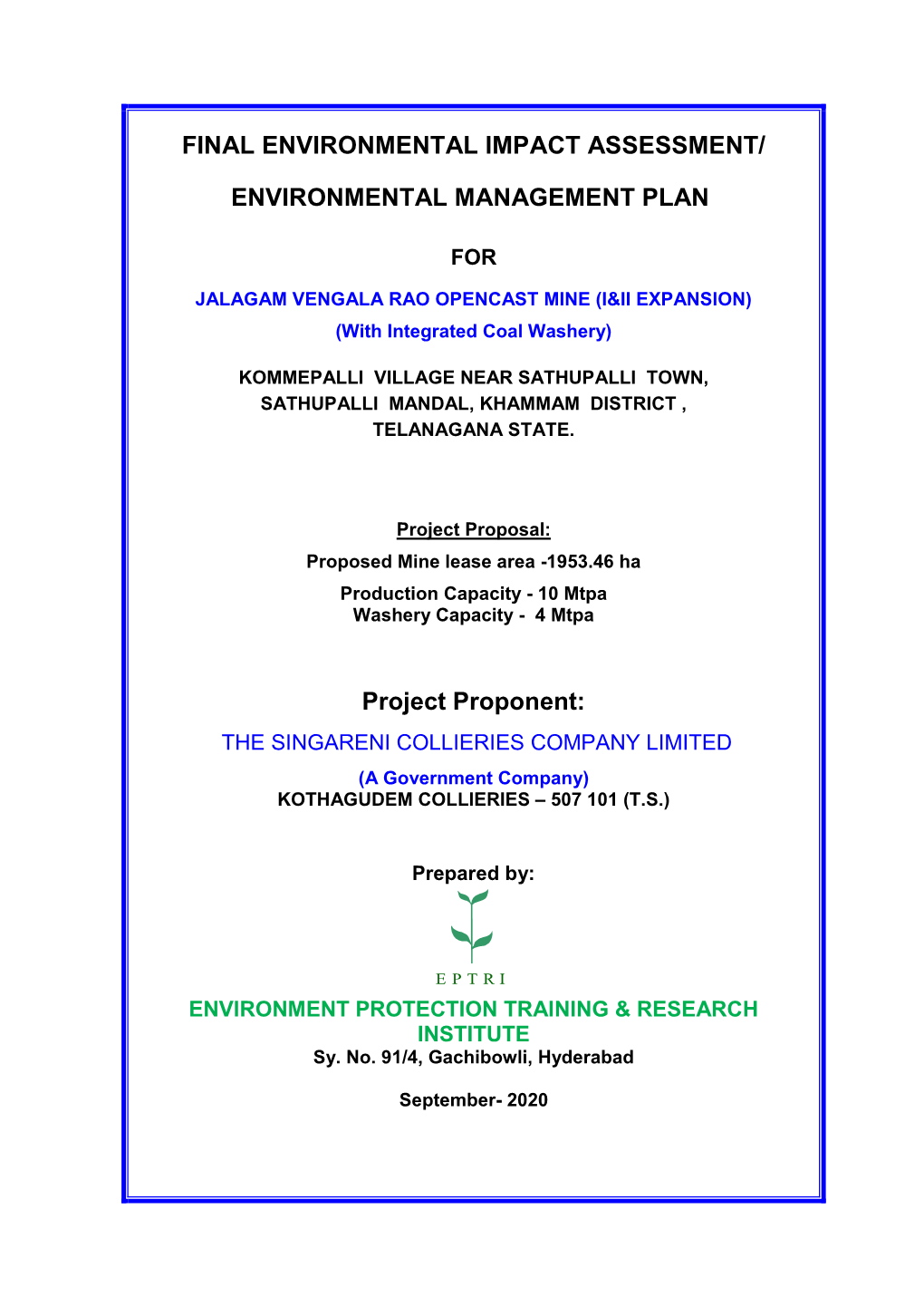 Final Environmental Impact Assessment