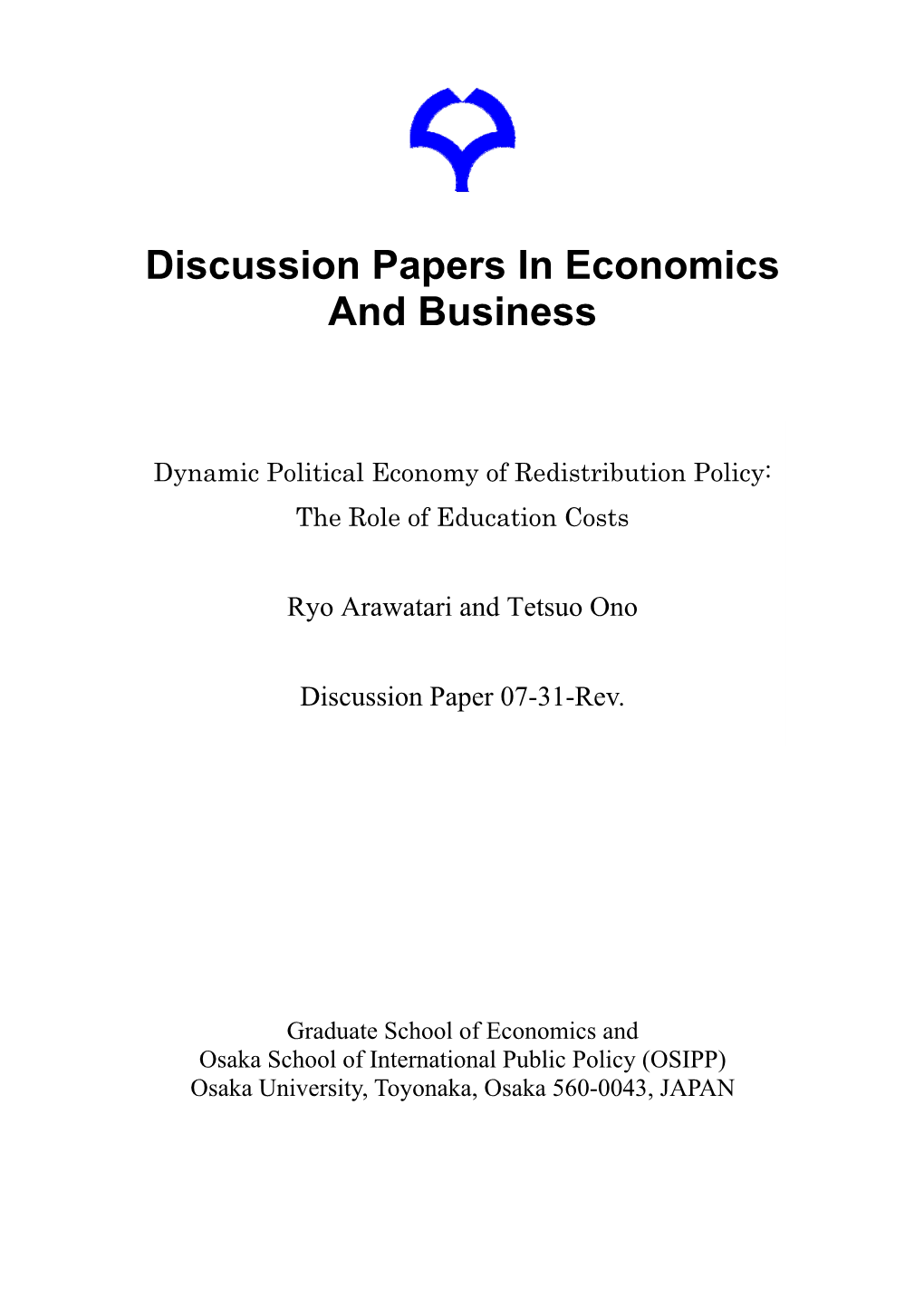 Discussion Papers in Economics and Business