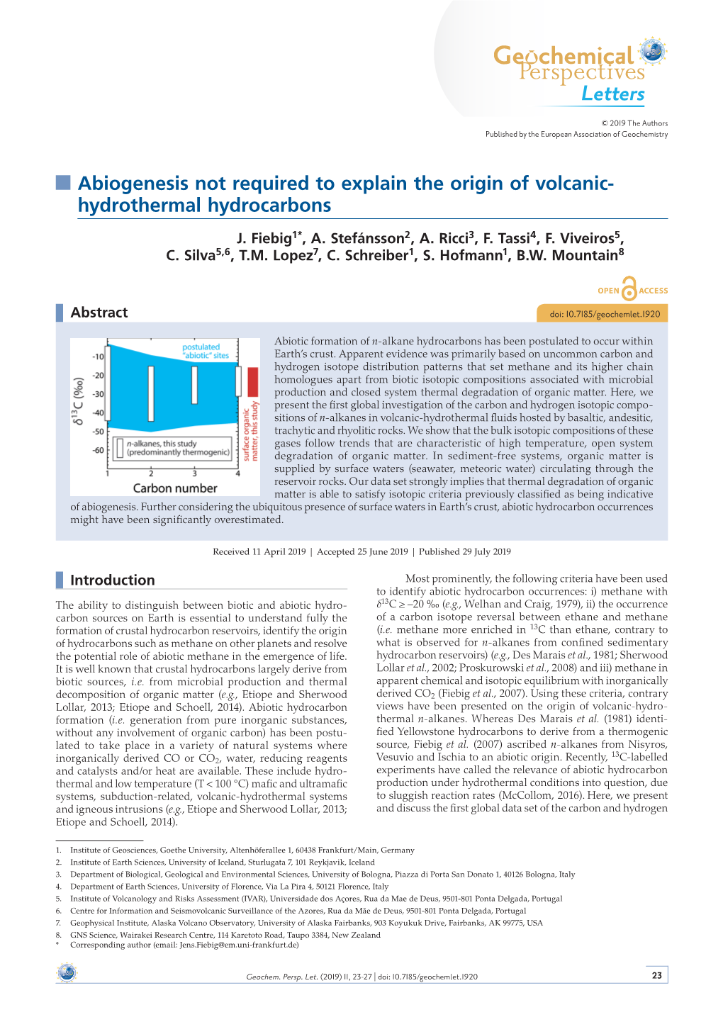 Abiogenesis Not Required to Explain the Origin of Volcanic- Hydrothermal Hydrocarbons
