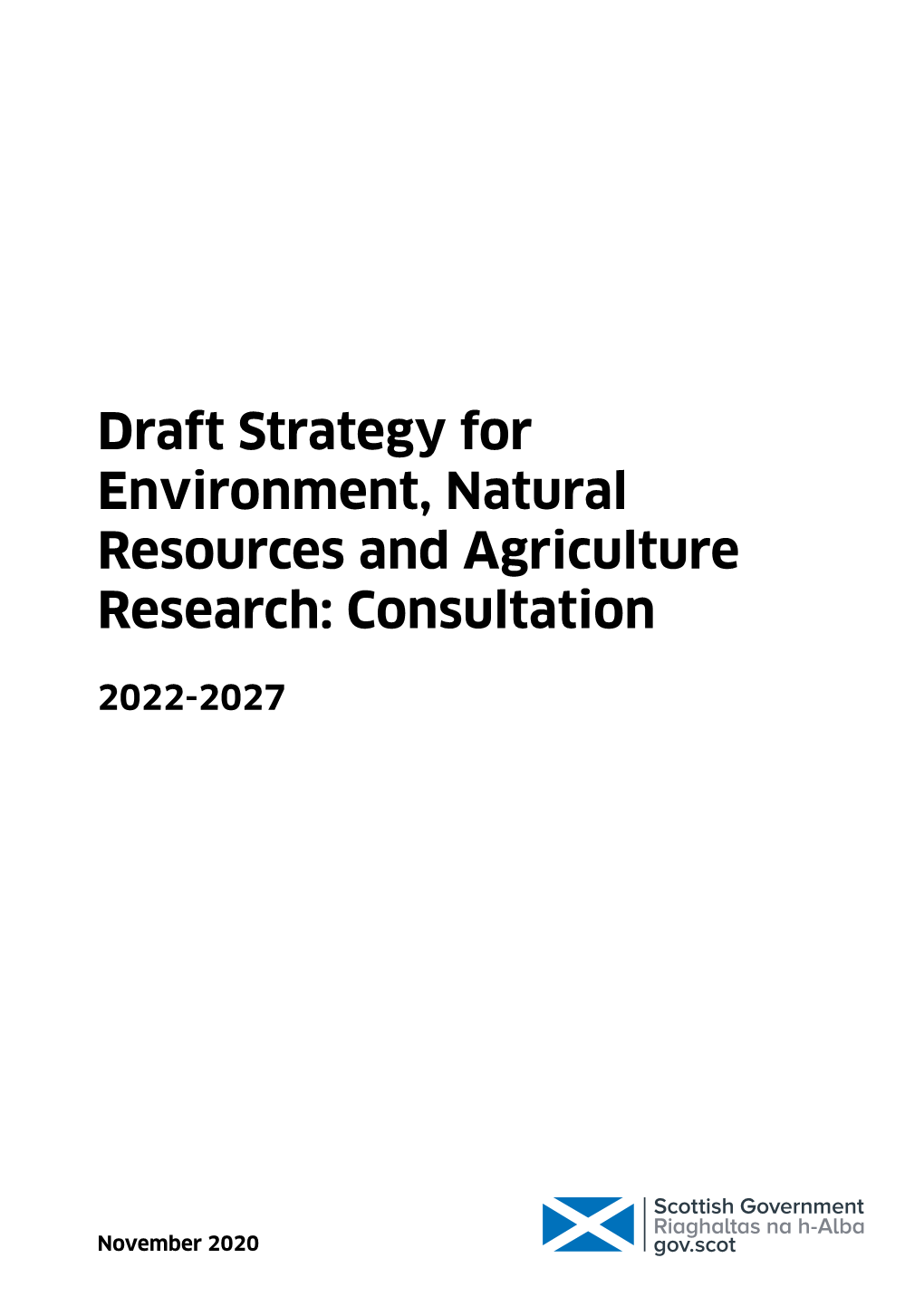 Draft Strategy for Environment, Natural Resources and Agriculture Research: Consultation