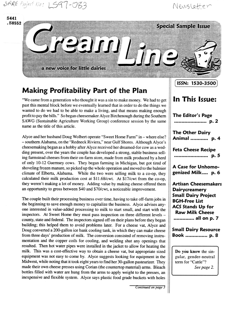 Making Profitability Part of the Plan in This Issue