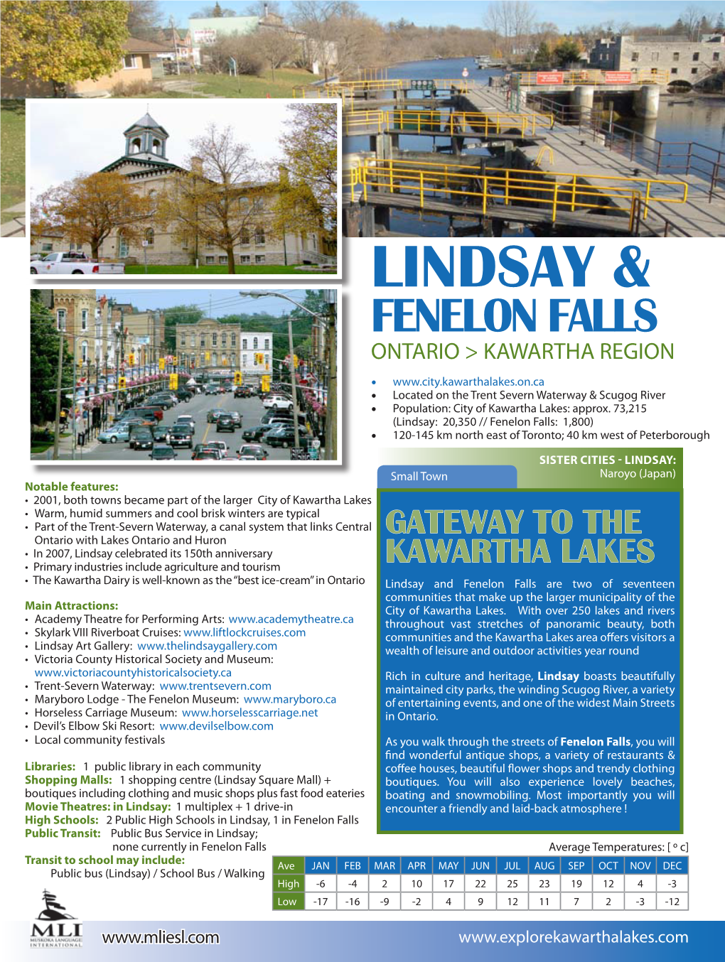 Visit and Study in Lindsay, Fenelon Falls, Ontario