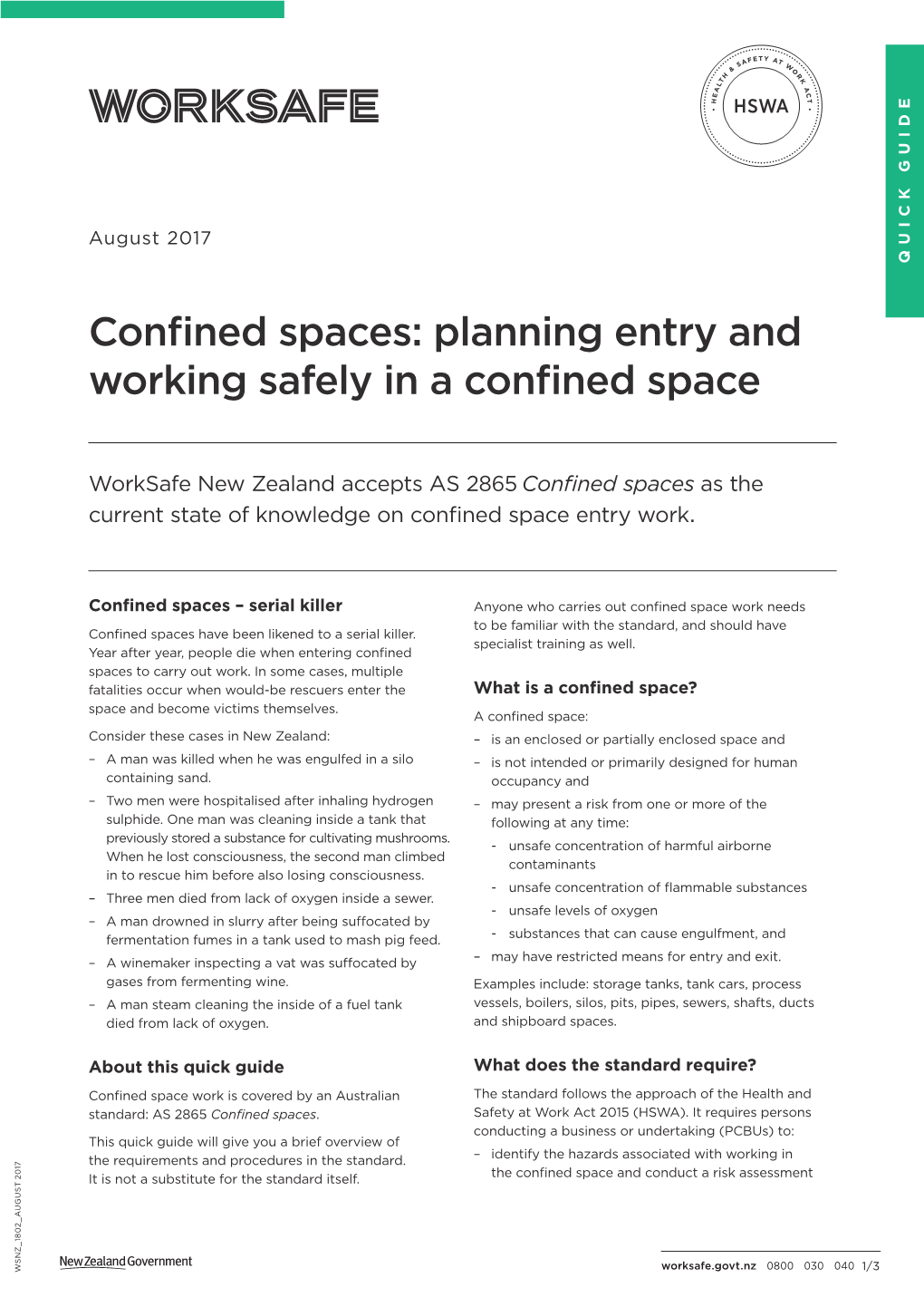 Confined Spaces: Planning Entry and Working Safely in a Confined Space