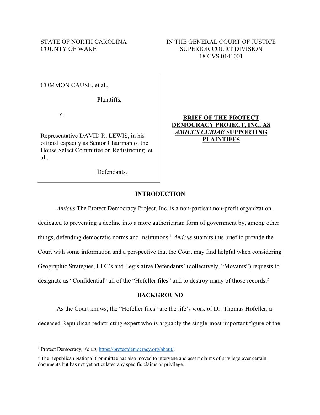 Amicus Brief of the Protect Democracy Project, Inc