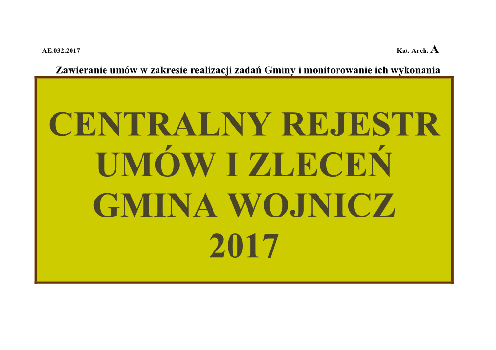 Centralny Rejestr Umów I Zleceń Gmina Wojnicz 2017