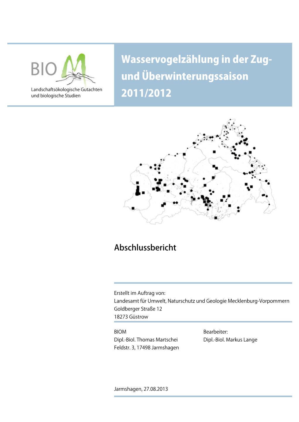 Bericht Wasservogelzählung Mecklenburg-Vorpommern 2011/2012