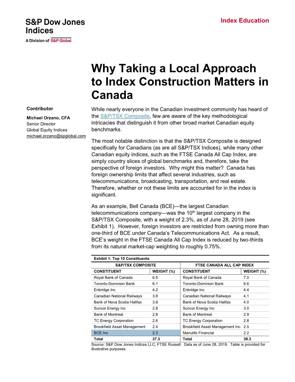 Why Taking a Local Approach to Index Construction Matters in Canada
