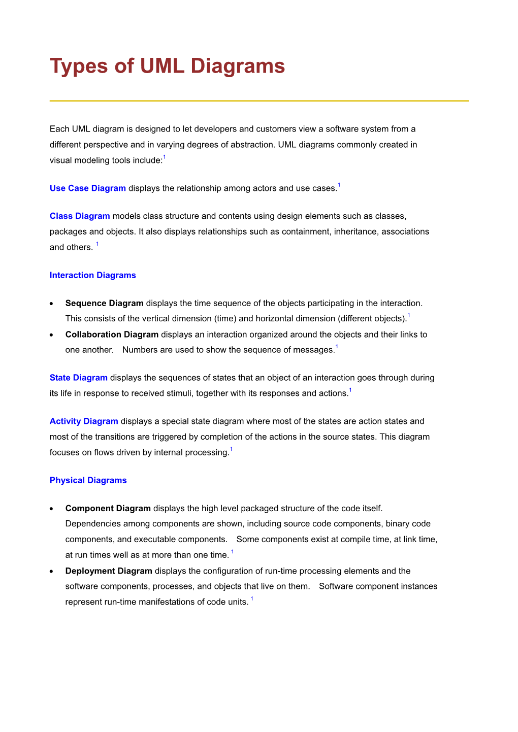 Types of UML Diagrams