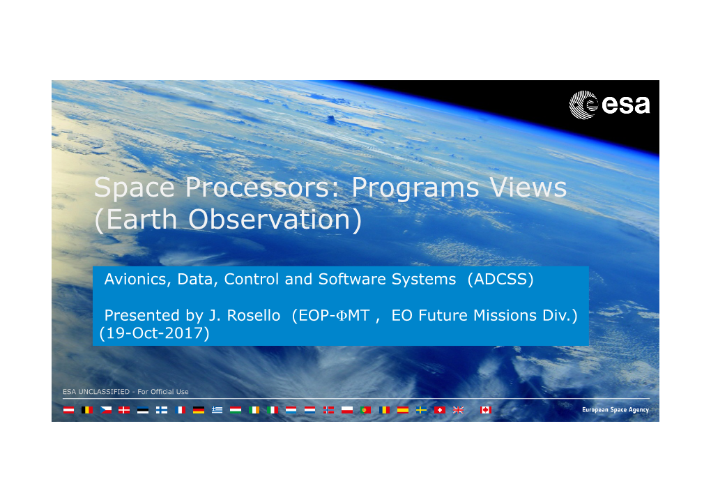 Space Processors: Programs Views (Earth Observation)