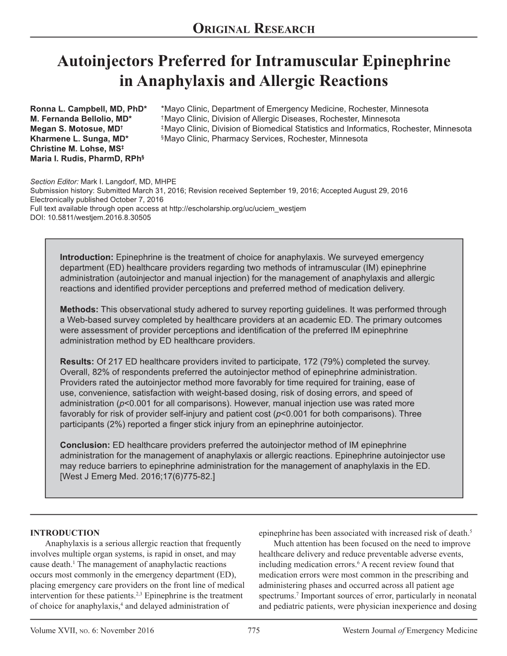 Autoinjectors Preferred for Intramuscular Epinephrine in Anaphylaxis and Allergic Reactions