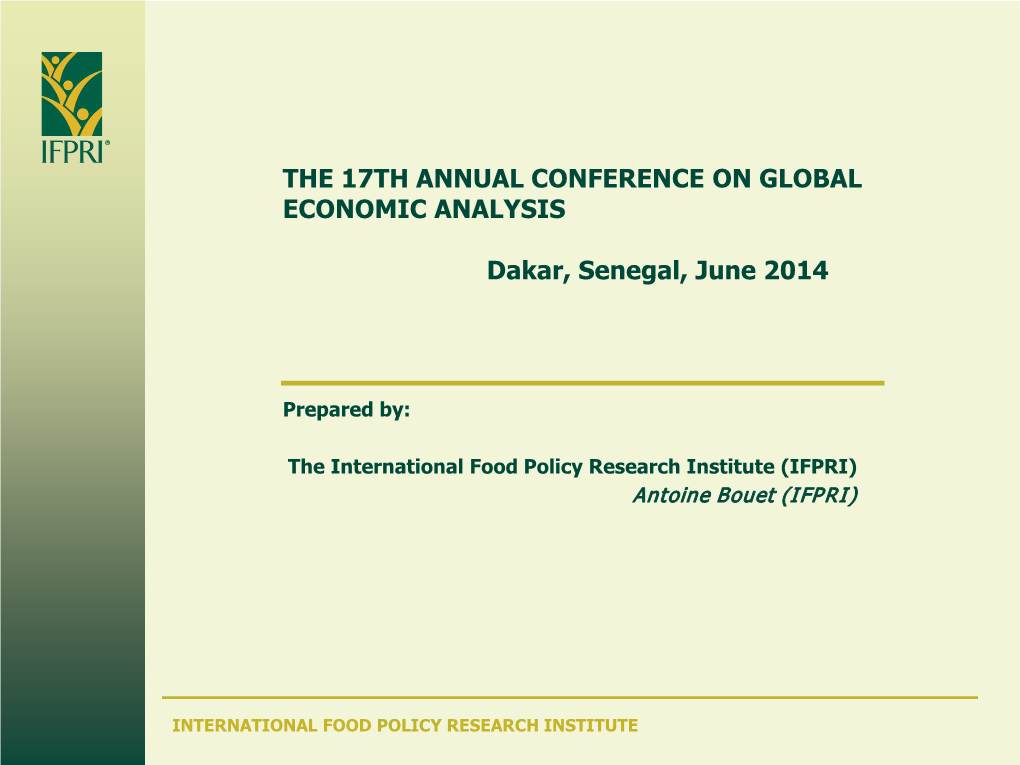 The 17Th Annual Conference on Global Economic Analysis