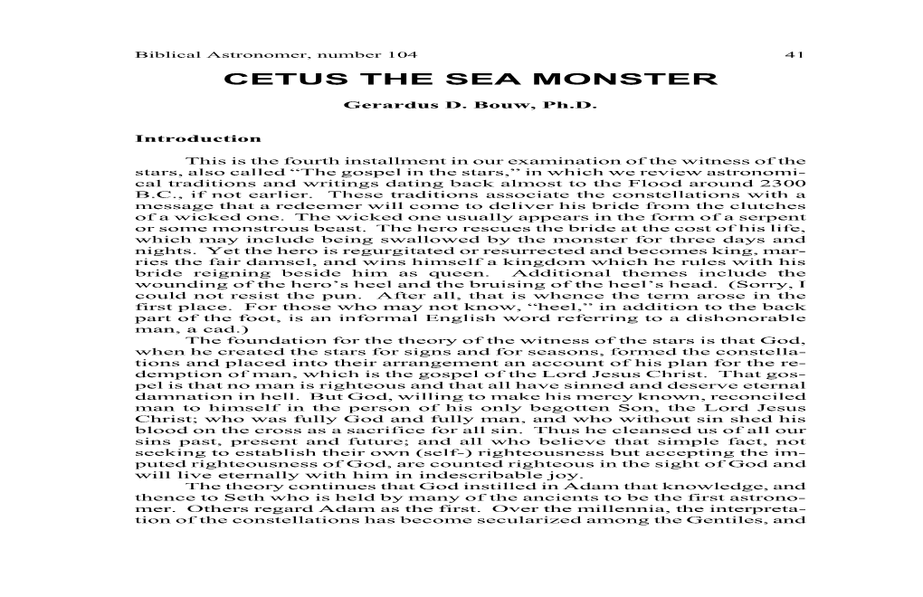 Cetus the Sea Monster