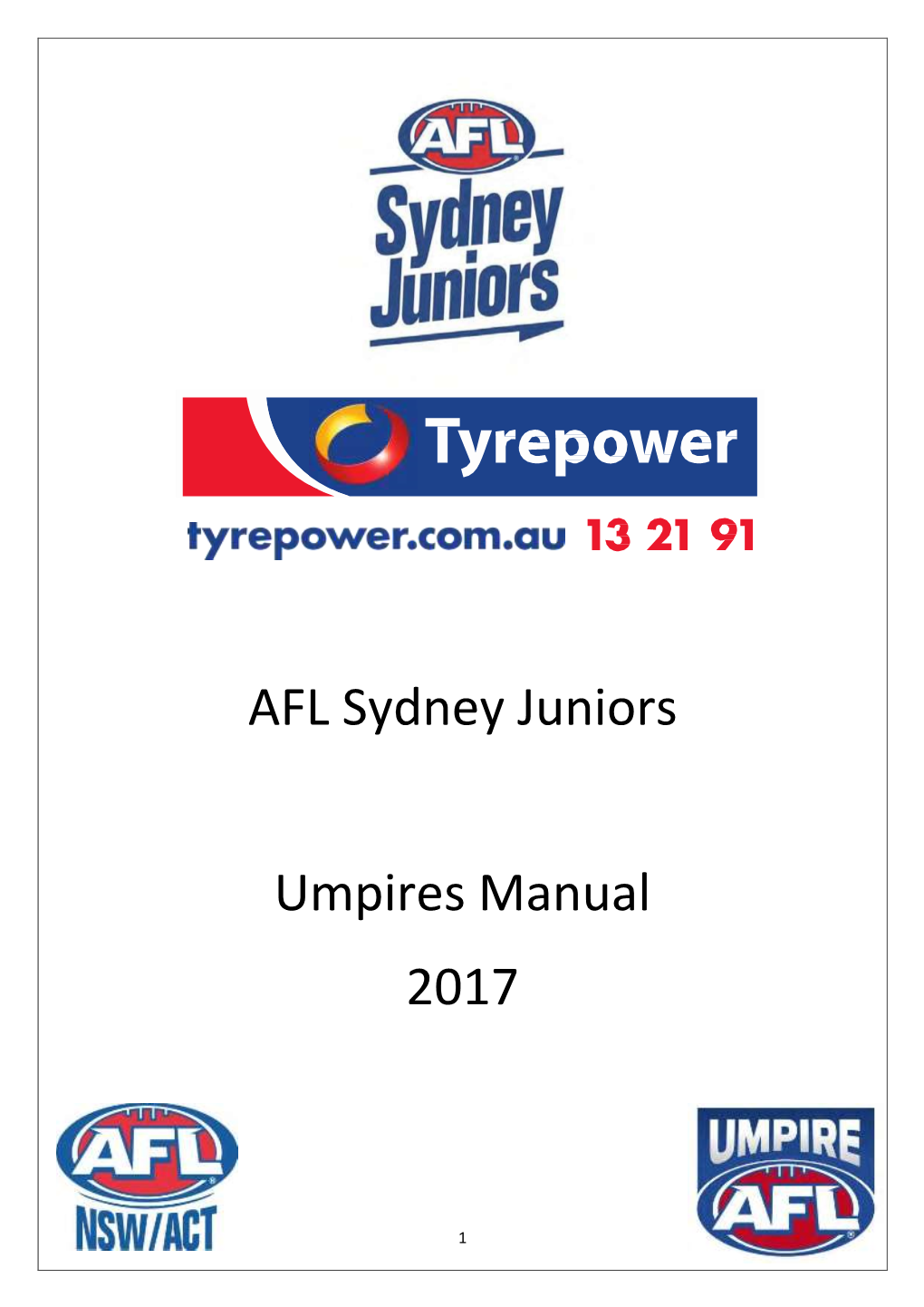 AFL Sydney Juniors Umpires Manual 2017