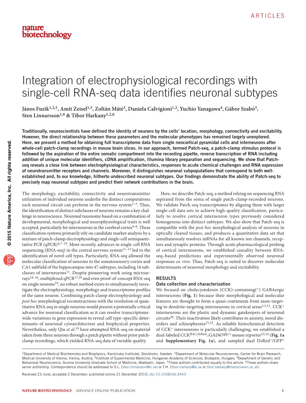 Integration of Electrophysiological Recordings with Single-Cell RNA-Seq