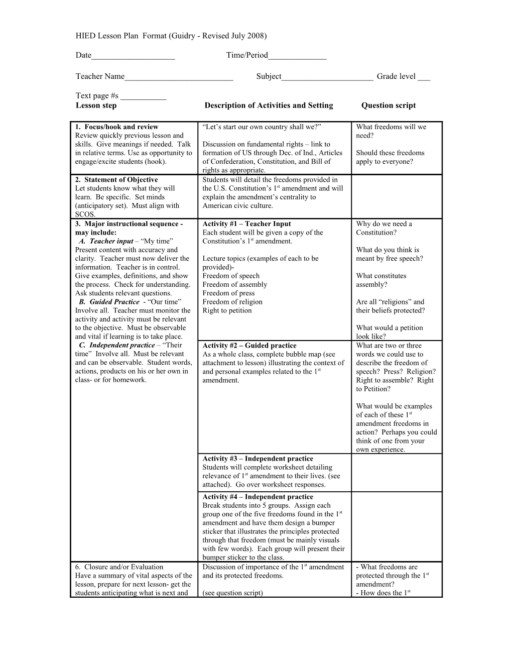 Lesson Plan Format s15