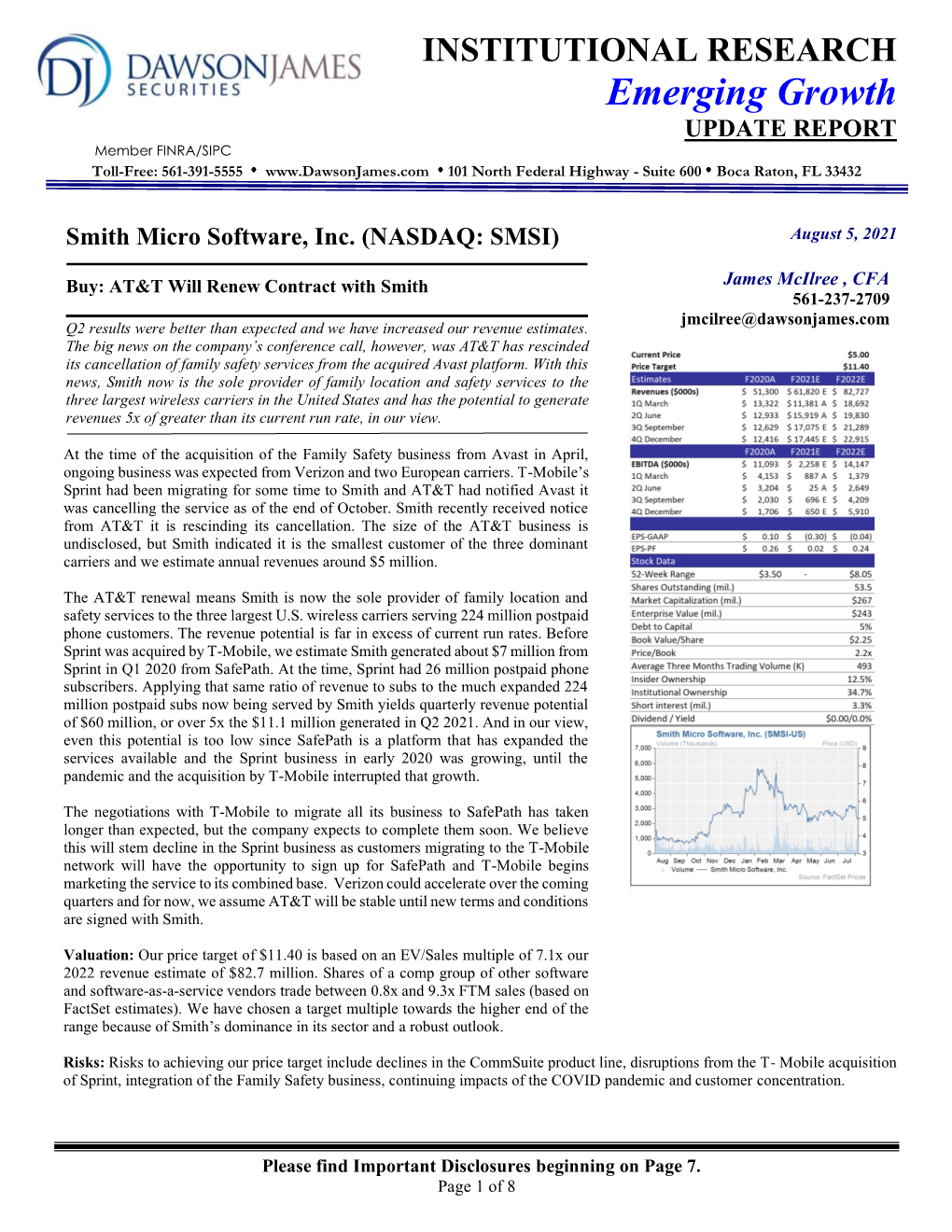 Emerging Growth UPDATE REPORT Member FINRA/SIPC