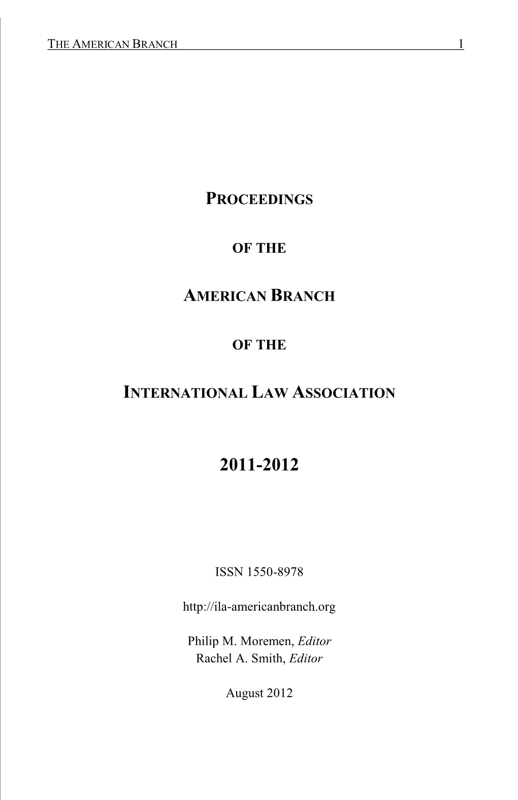 Proceedings 2011 – 2012
