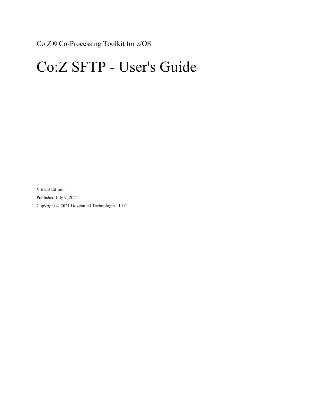 Co:Z SFTP - User's Guide