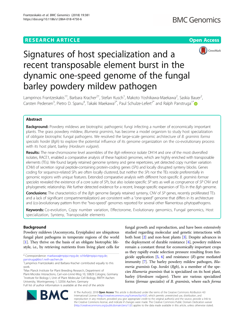 Signatures of Host Specialization and a Recent Transposable Element Burst