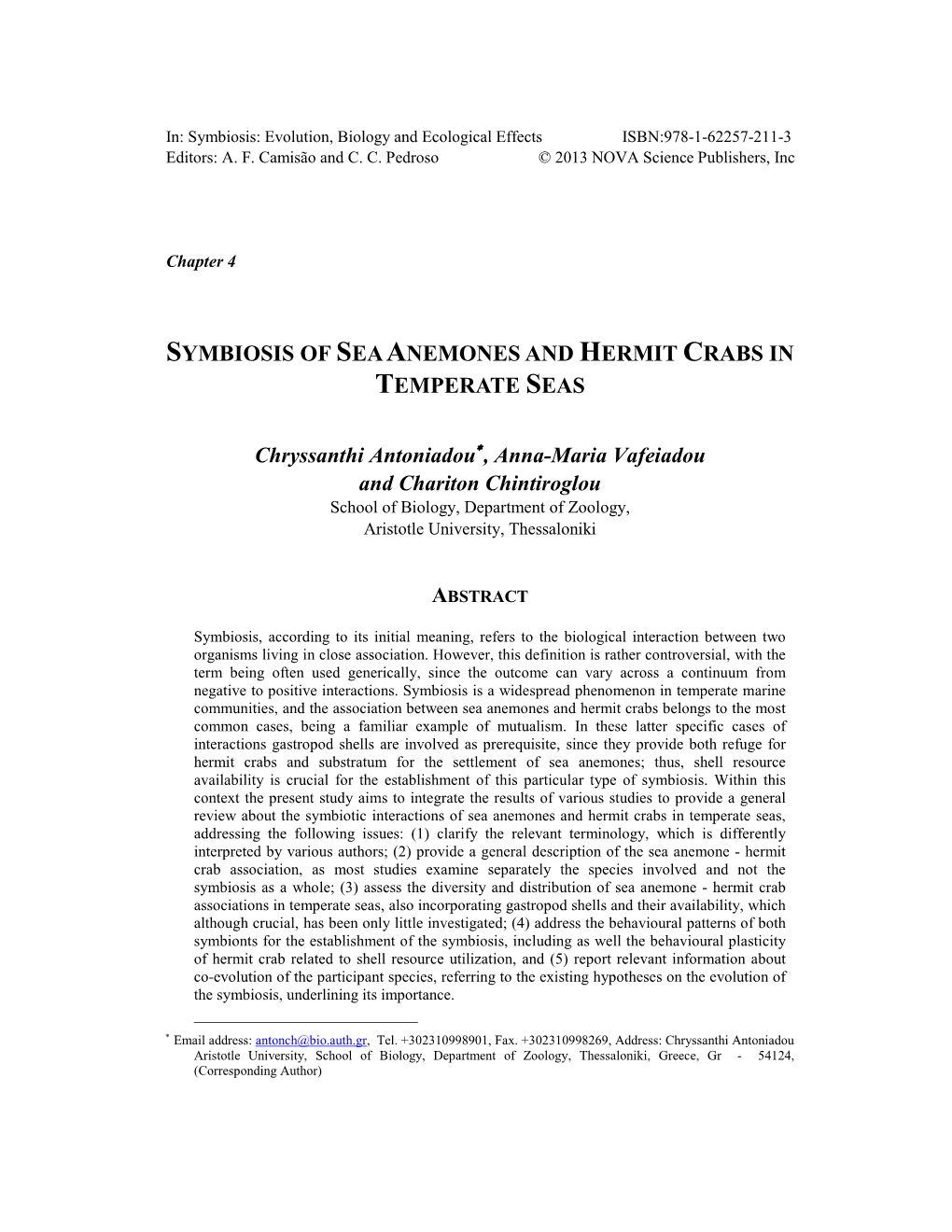 Symbiosis of Sea Anemones and Hermit Crabs in Temperate Seas