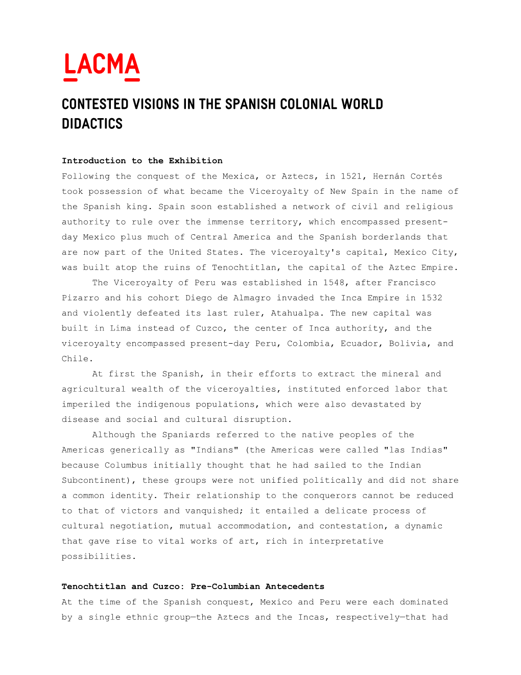 Contested Visions in the Spanish Colonial World Didactics