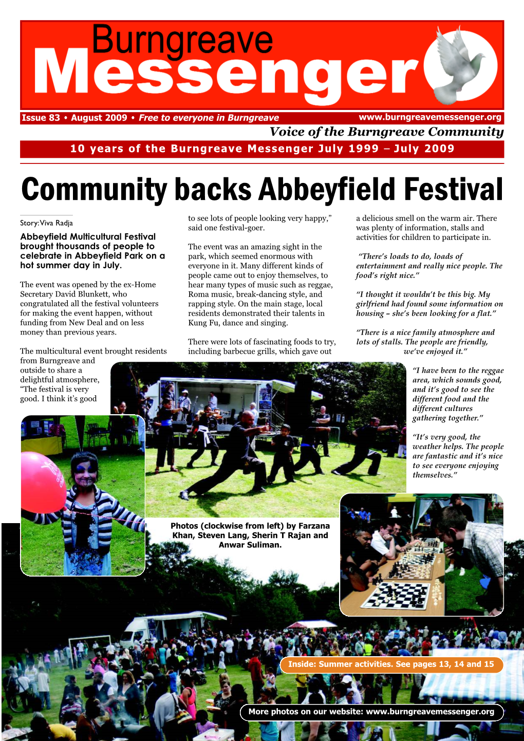 Community Backs Abbeyfield Festival to See Lots of People Looking Very Happy,” a Delicious Smell on the Warm Air