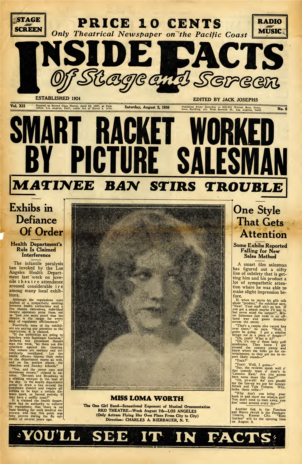 Inside Facts of Stage and Screen (August 2, 1930)