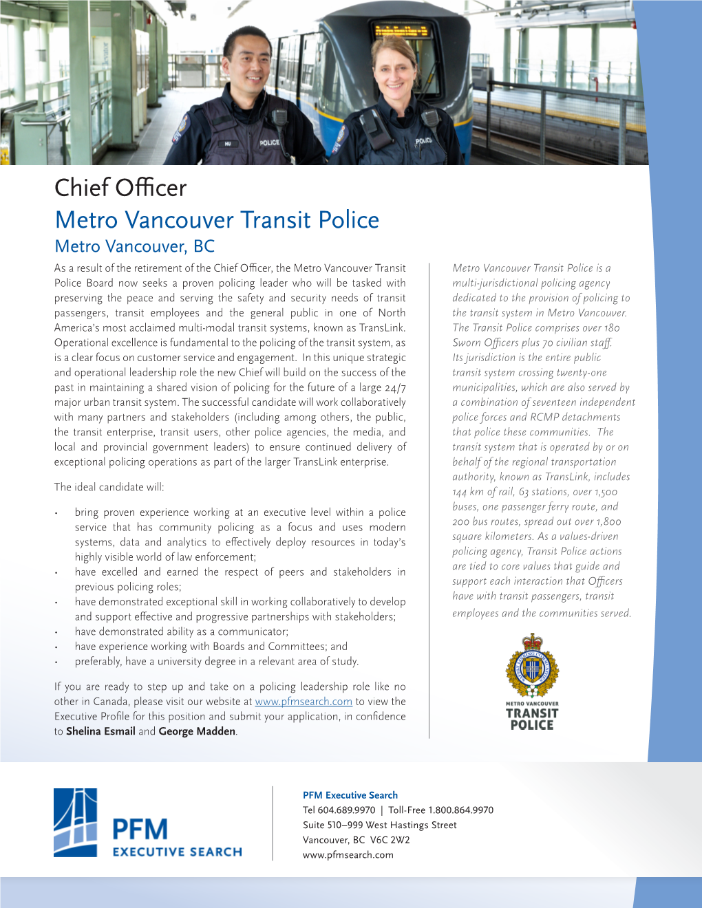 Chief Officer Metro Vancouver Transit Police