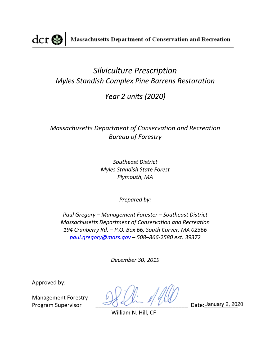 MSSF Restoration Silvicultural Prescription Year 2 Units