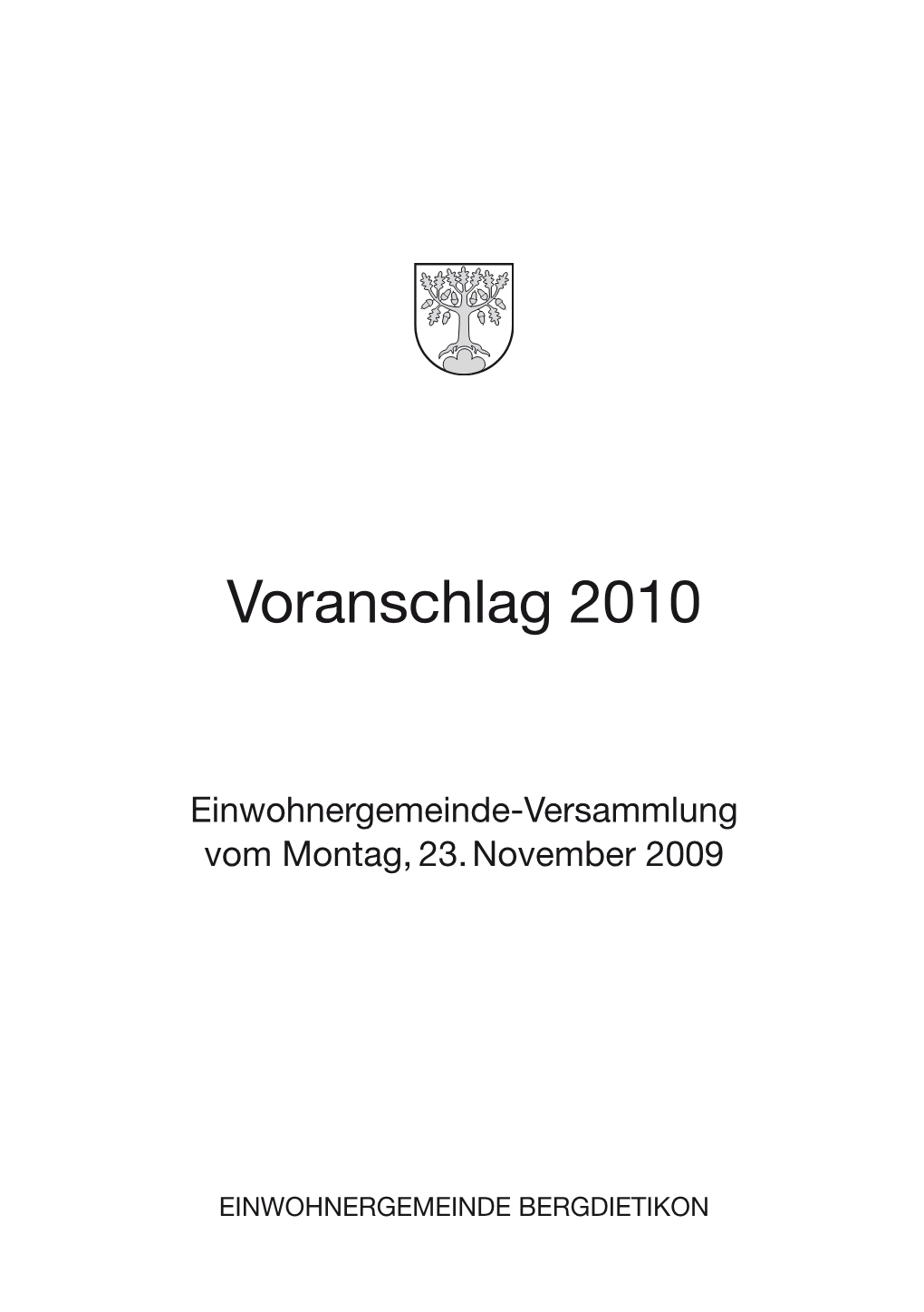 Voranschlag 2010