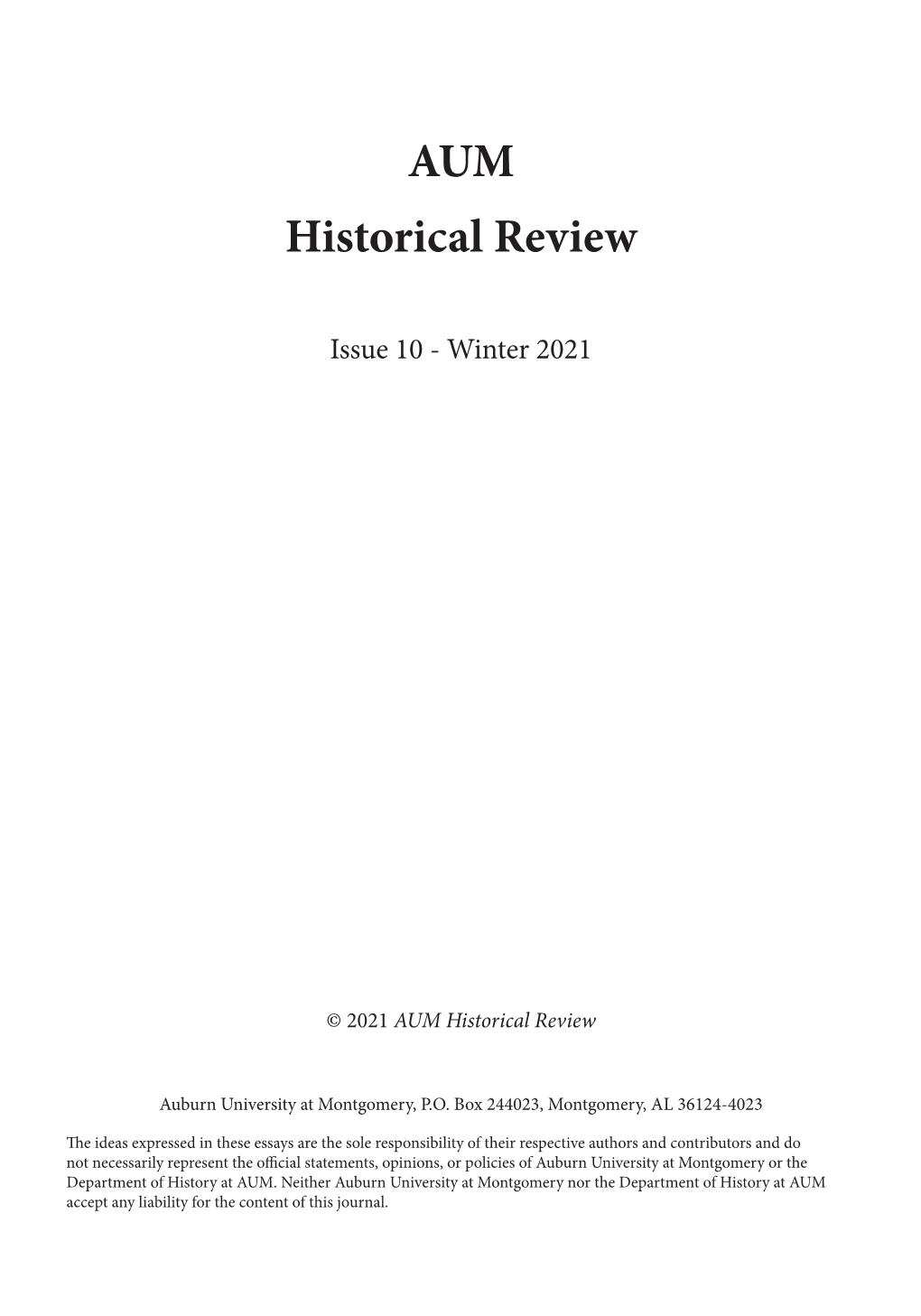 AUM Historical Review